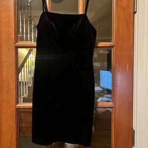 Little black velvet dress. Sparkly velvet fabric with stretch Size 7